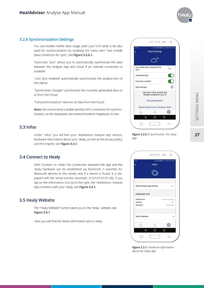 healadvisor analyse app manual, analyze app, apps, smartphone, iphone, healy, how to, using, use, device, about healy, editions, technology, customer experiences